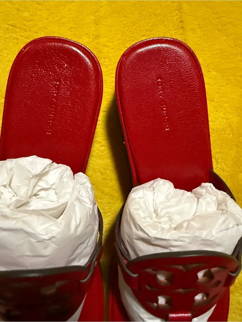 Tory Burch Red Platform Wedge Thong Sandals